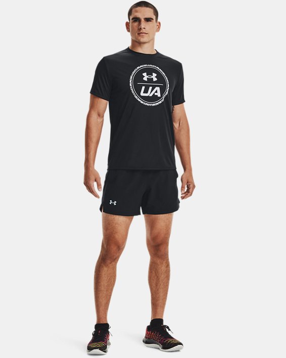 Men's UA Speed Stride Graphic Short Sleeve, Black, pdpMainDesktop image number 2